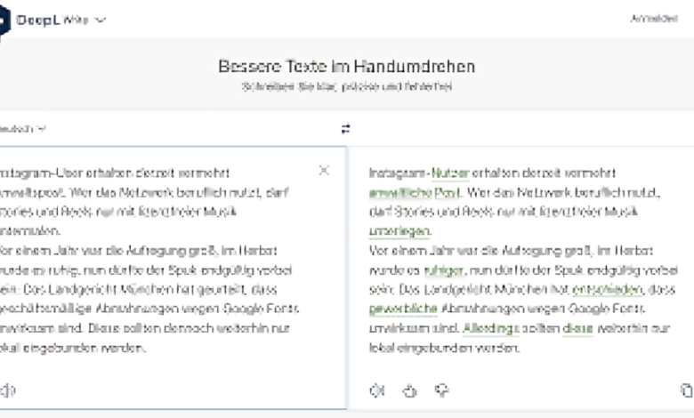 DeepL Write Deutsch